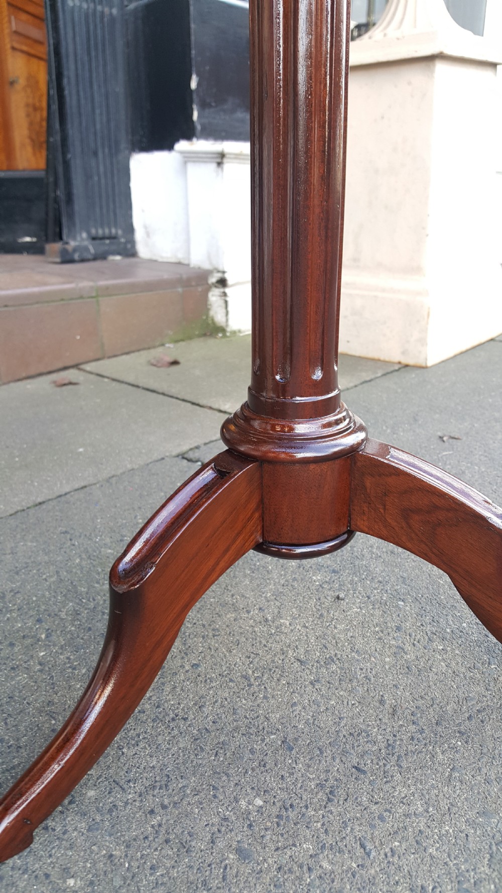 Late 19thC French Mahogany Adjustable Side Lamp Table View III