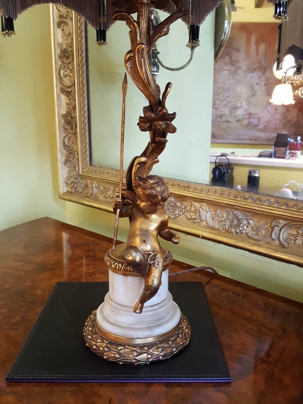 Early 20thC Gilt Metal Lamp View III