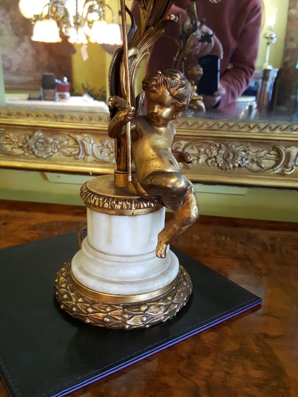 Early 20thC Gilt Metal Lamp View IV