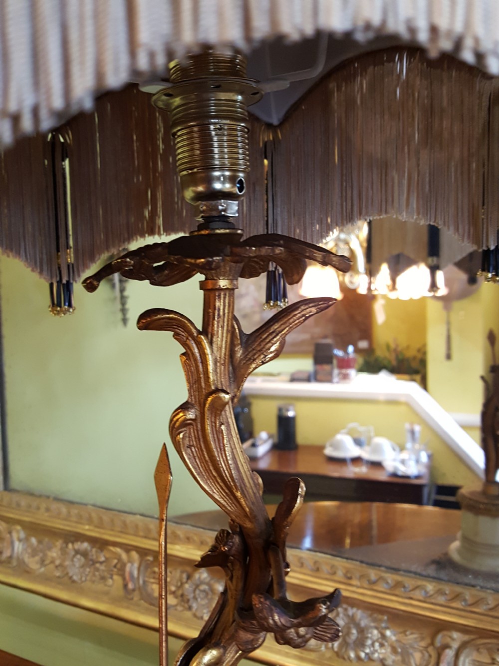 Early 20thC Gilt Metal Lamp View V