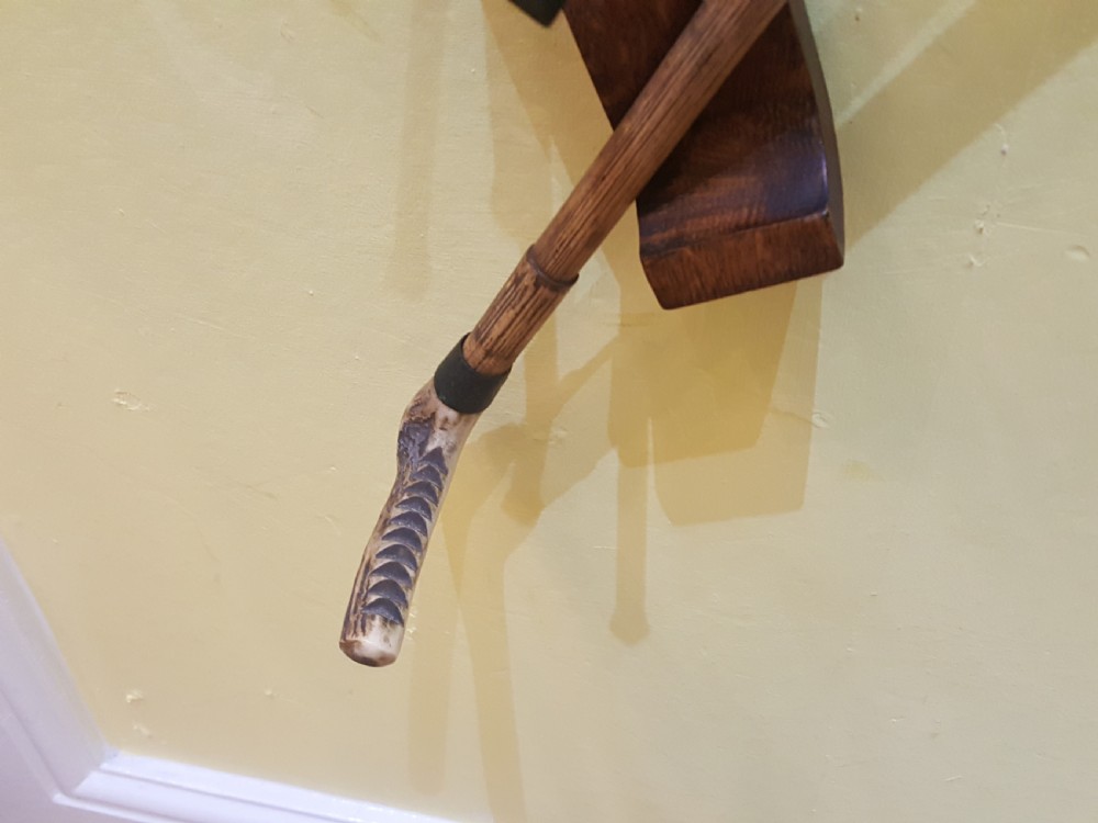 Late 19thC Walnut Hat Rack of Equestrian Theme View III