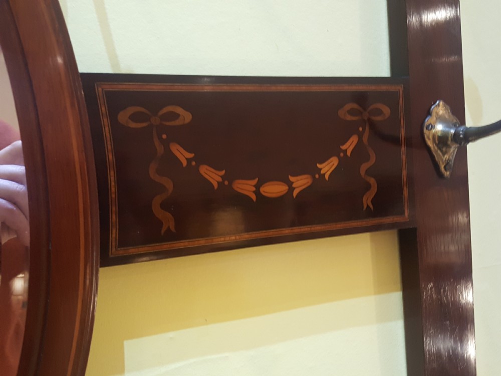 Edwardian Mahogany Combined Mirror, Hat and Coat Rack View III