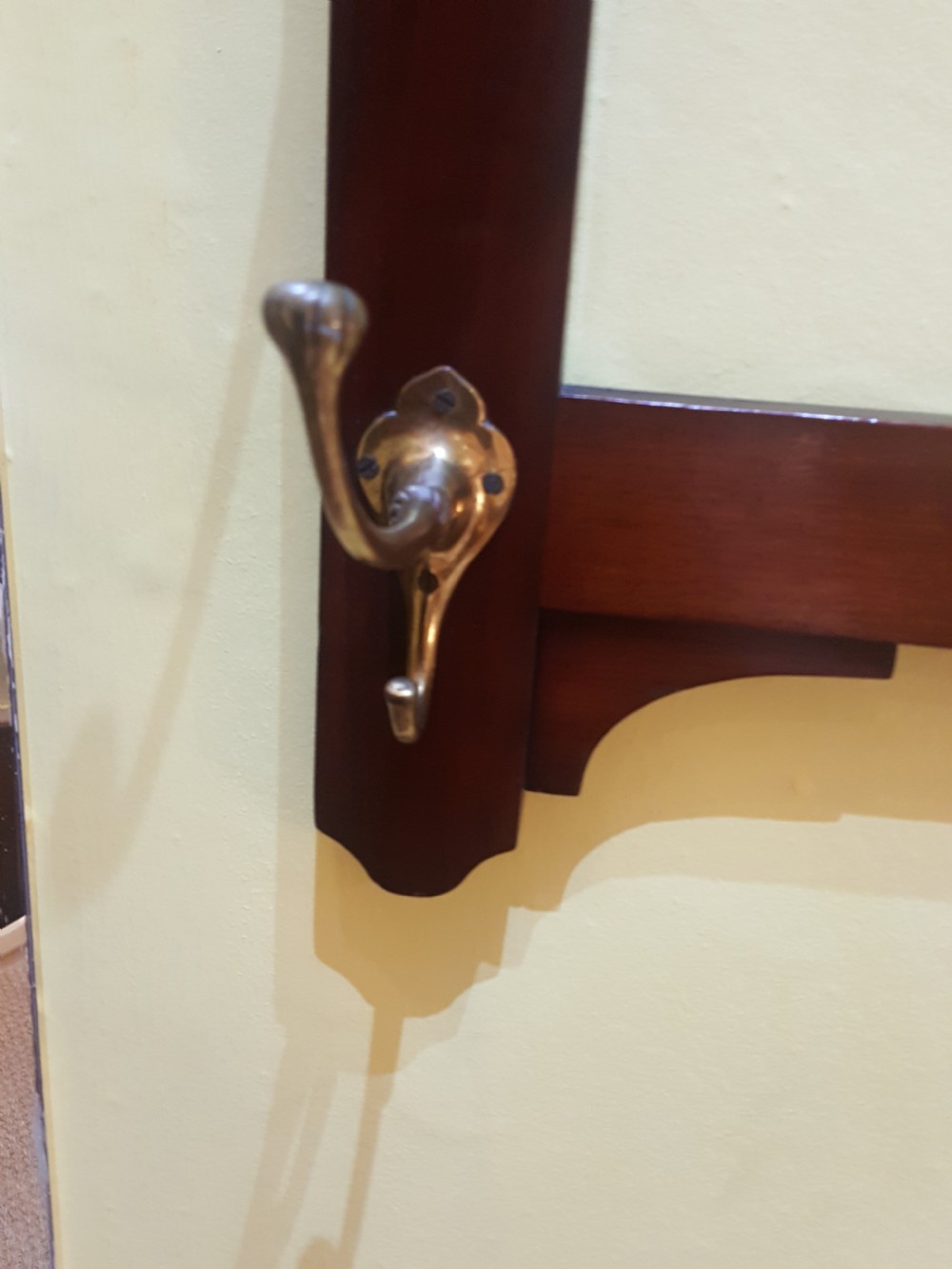 Edwardian Mahogany Combined Mirror, Hat and Coat Rack View V
