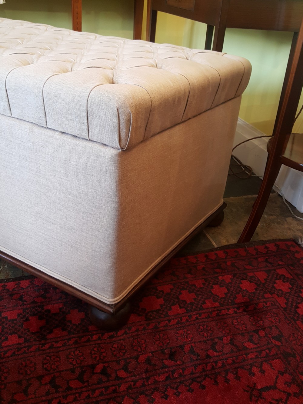 Victorian Mahogany Framed Ottoman Stool View IV