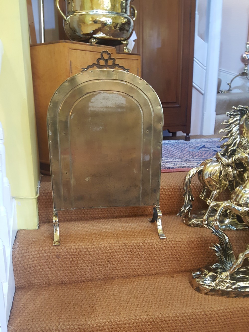  Edwardian Brass Fire Screen View V