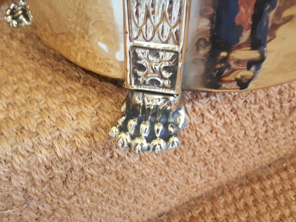 Edwardian Brass Coal Box Stool View IV