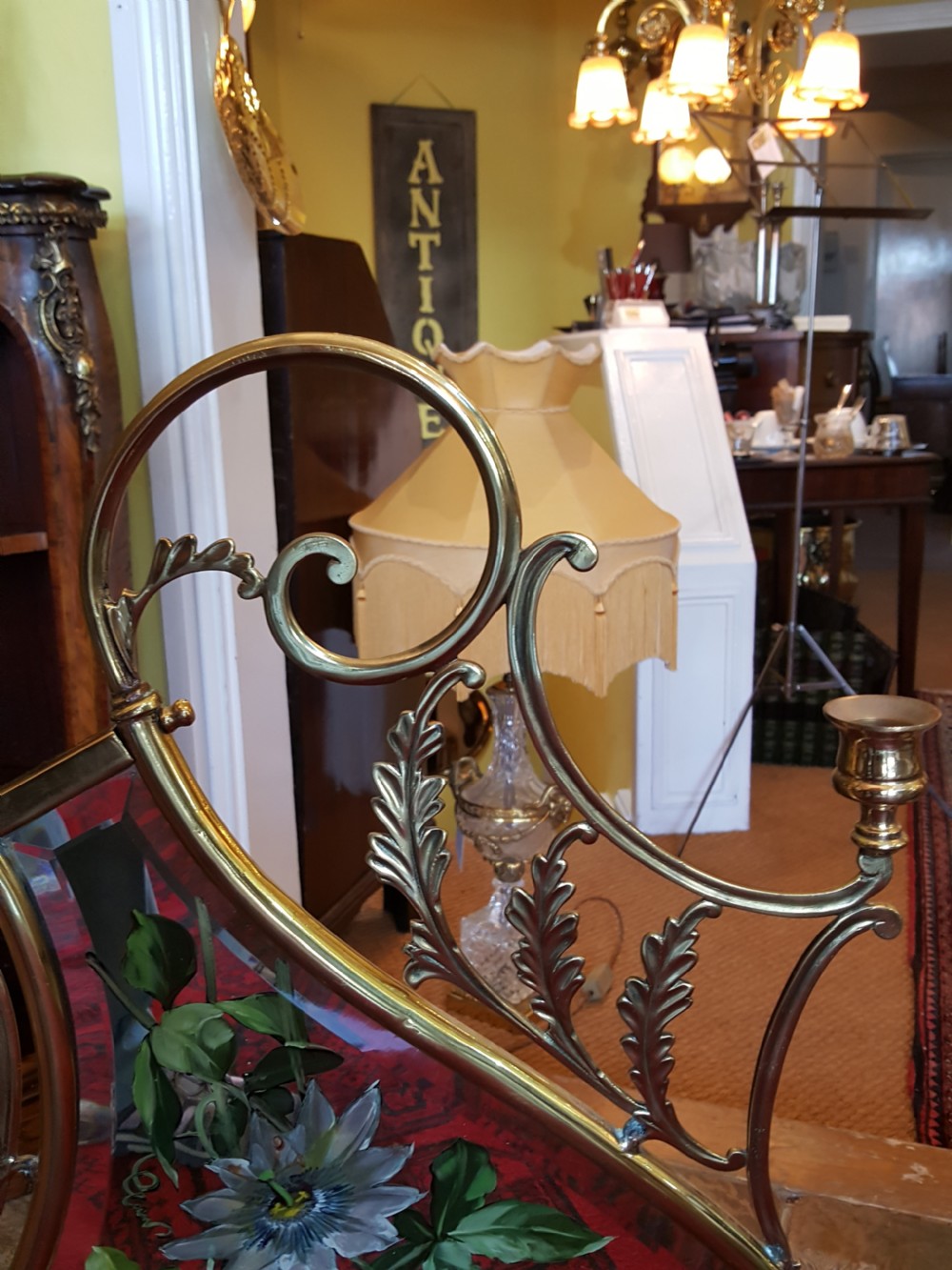 Brass Framed Mirrored Fire Screen View V