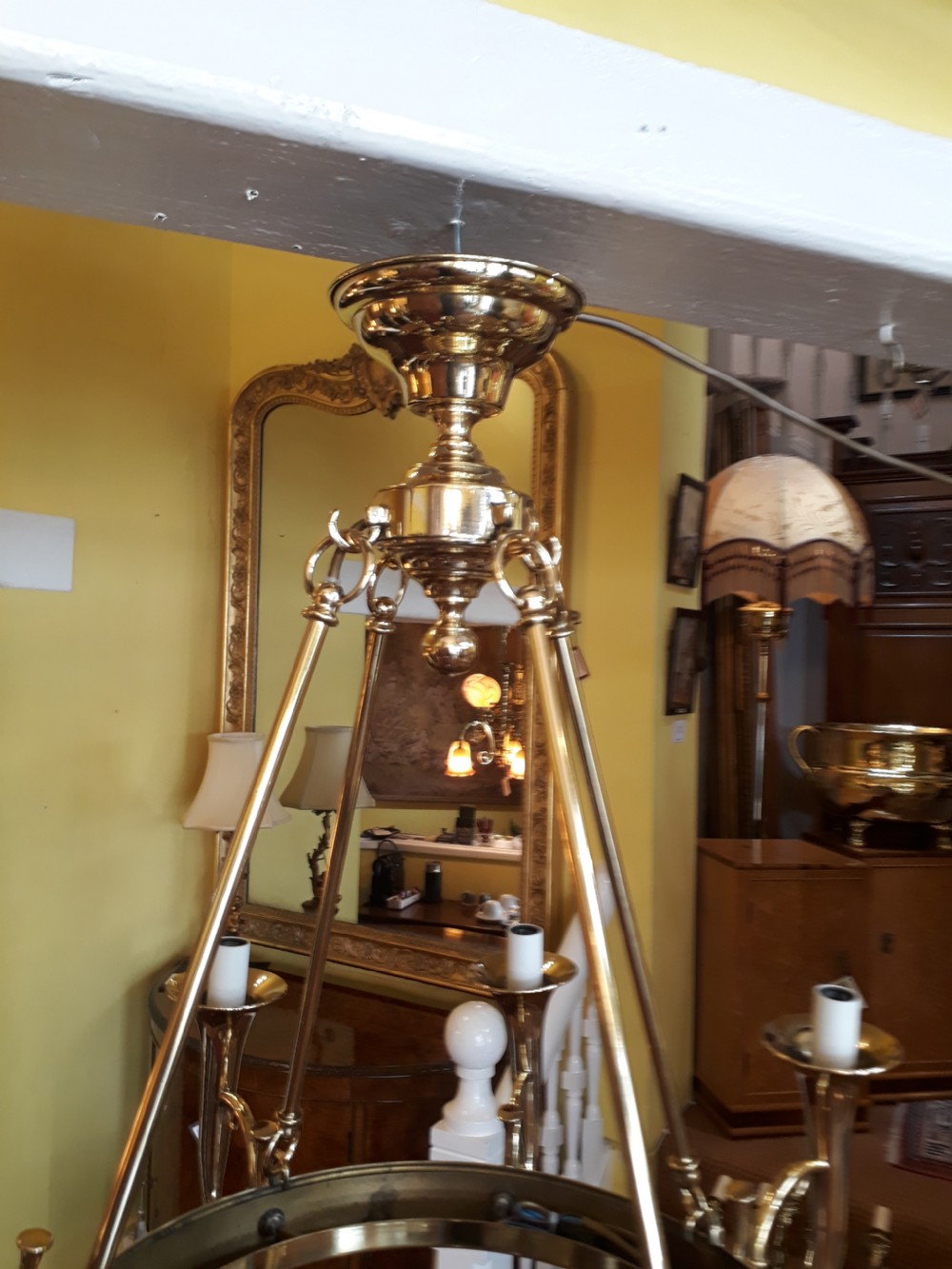 Brass Eight Arm Chandelier View III