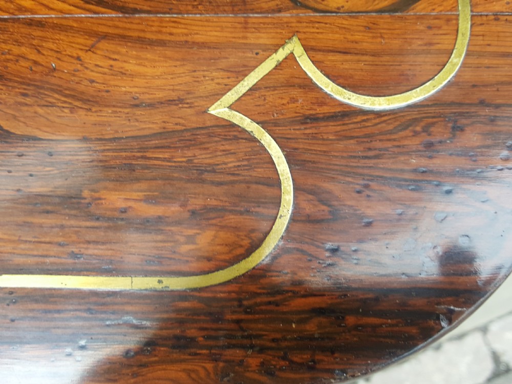 Regency Brass Inlaid Rosewood Card Table View IX