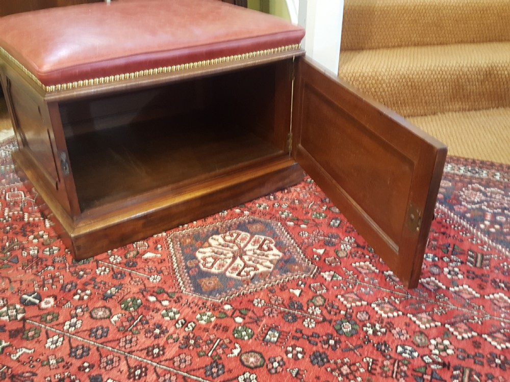William IV Mahogany and Leather Ottoman Stool View IV