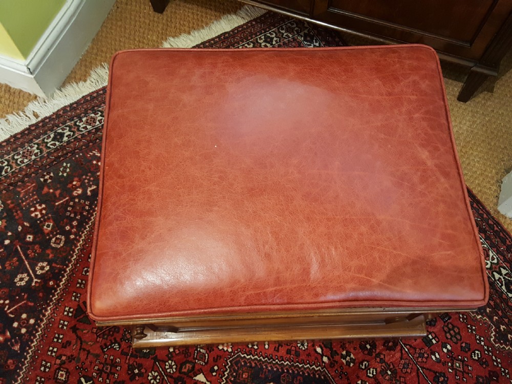 William IV Mahogany and Leather Ottoman Stool View V