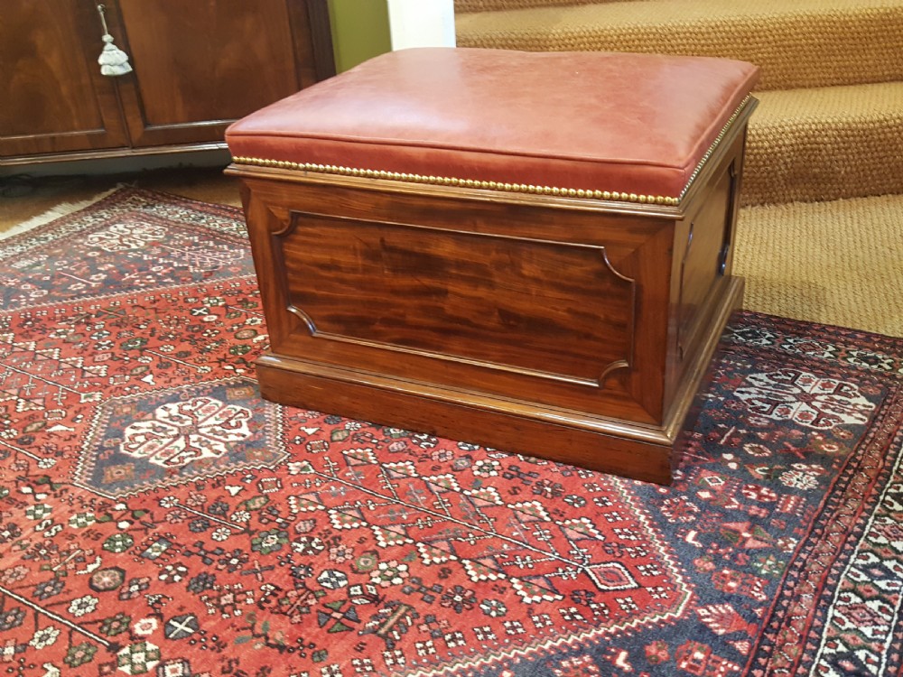 William IV Mahogany and Leather Ottoman Stool View VI