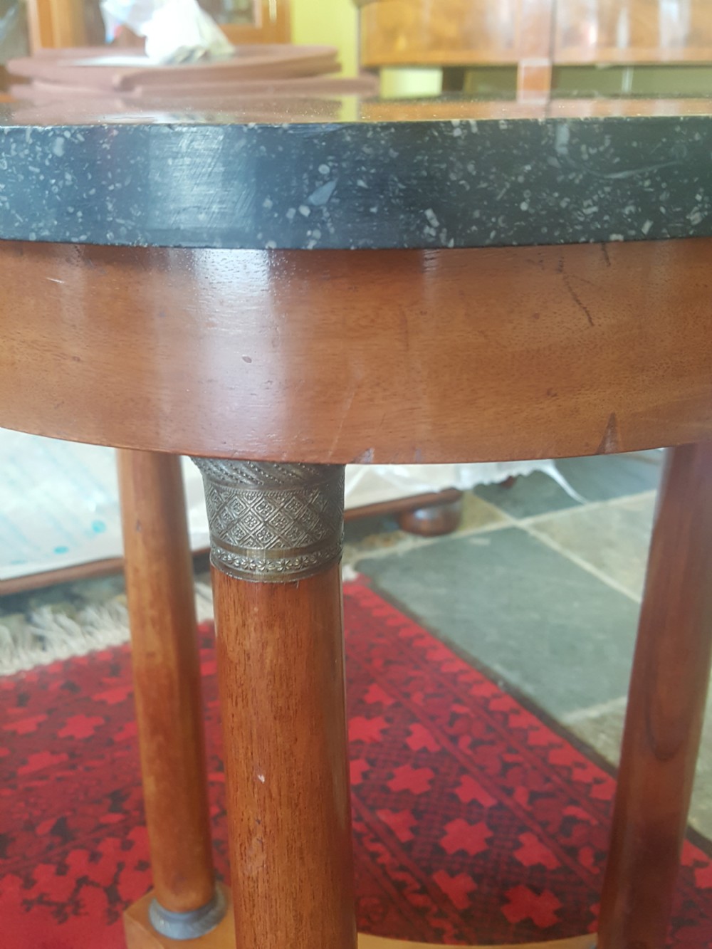 French Mahogany Empire Revival Lamp Table View III