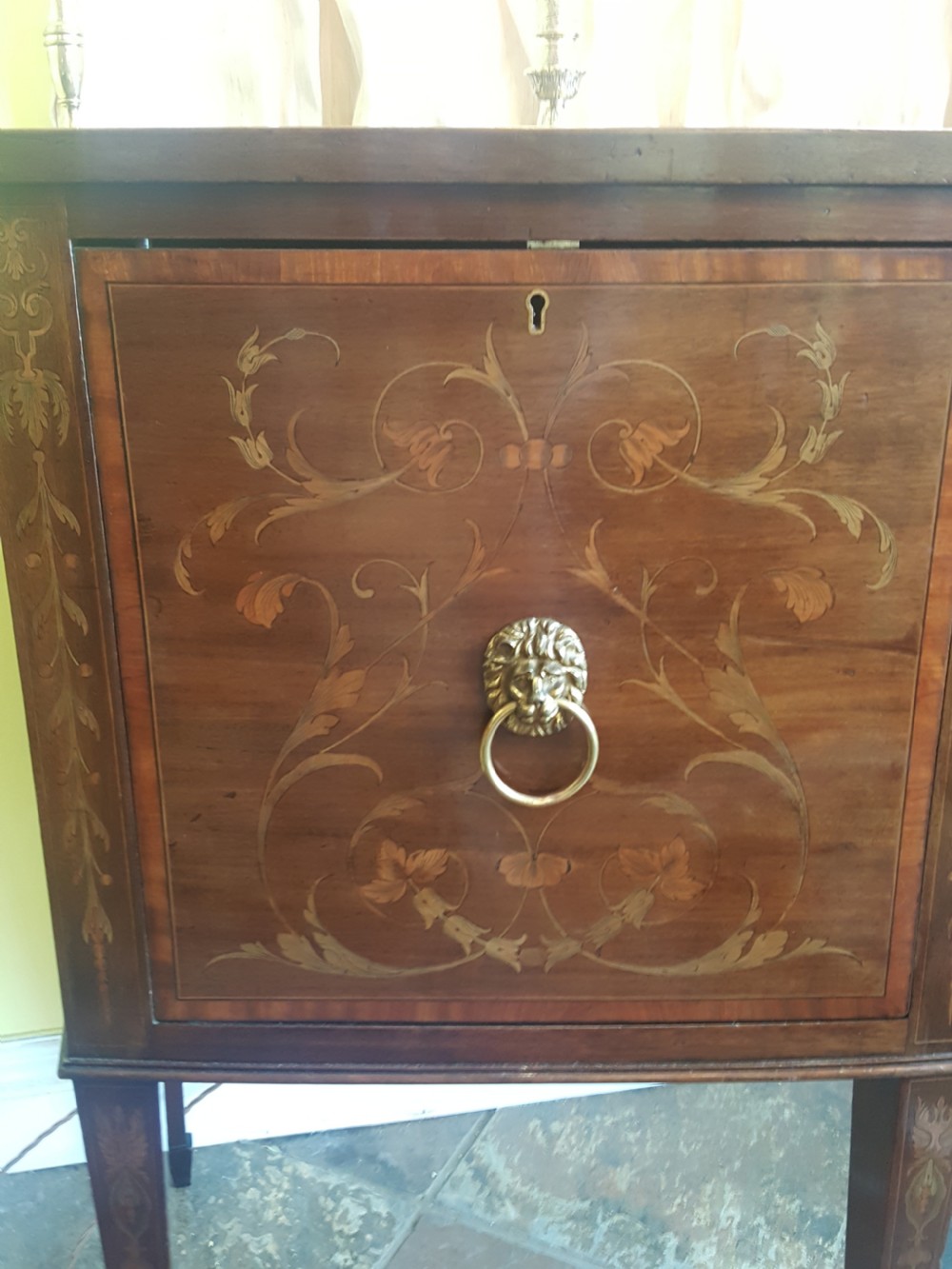 19thC Inlaid Mahogany Bow-Fronted Sideboard View II