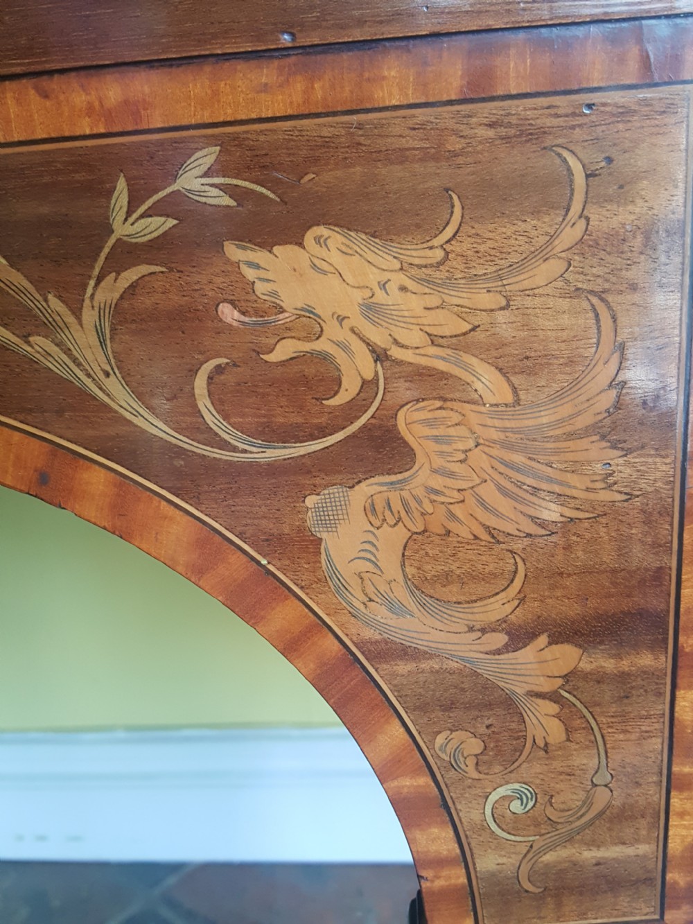 19thC Inlaid Mahogany Bow-Fronted Sideboard View IX