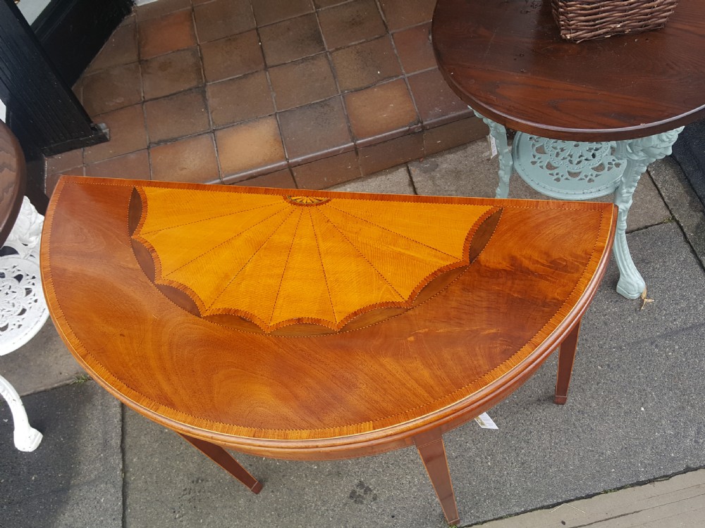 Late Georian Mahogany Half Moon Tea Table View II