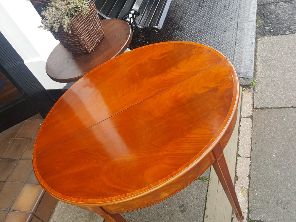 Late Georian Mahogany Half Moon Tea Table View VII