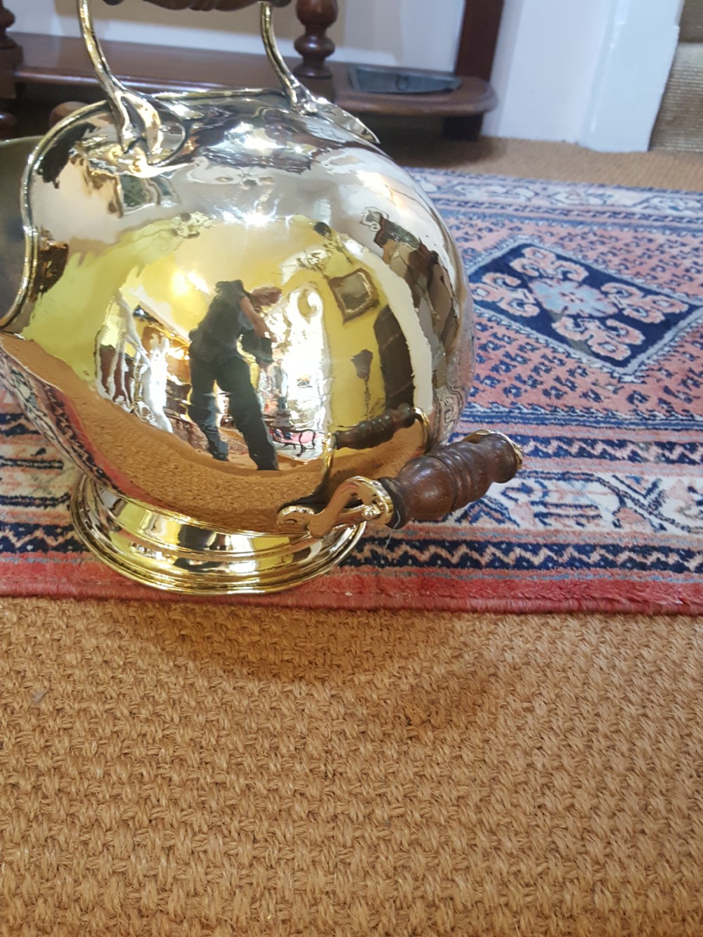 Art Nouveau Brass Coal Helmet View II