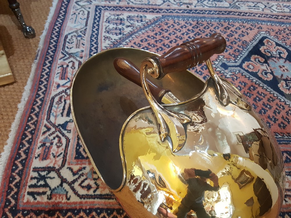 Art Nouveau Brass Coal Helmet View III