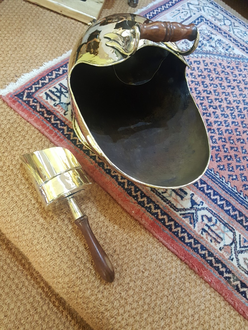 Art Nouveau Brass Coal Helmet View IV
