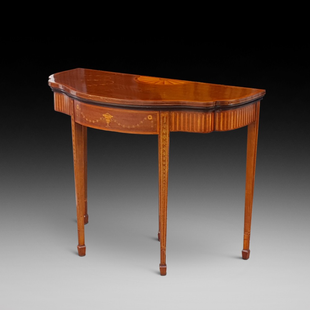  Late 19thC Mahogany Inlaid Card Table
