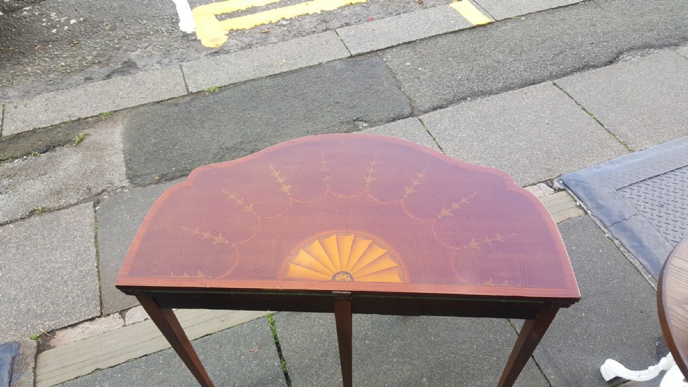 Late 19thC Mahogany Inlaid Card Table View II