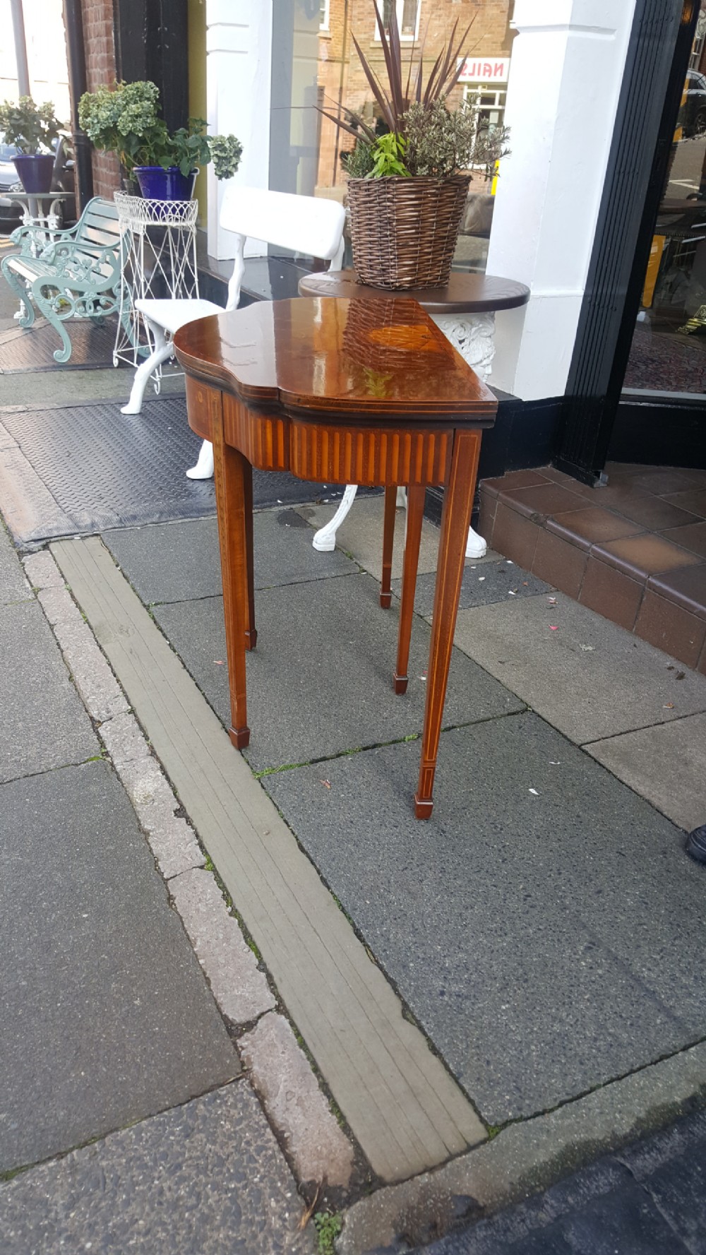  Late 19thC Mahogany Inlaid Card Table View III