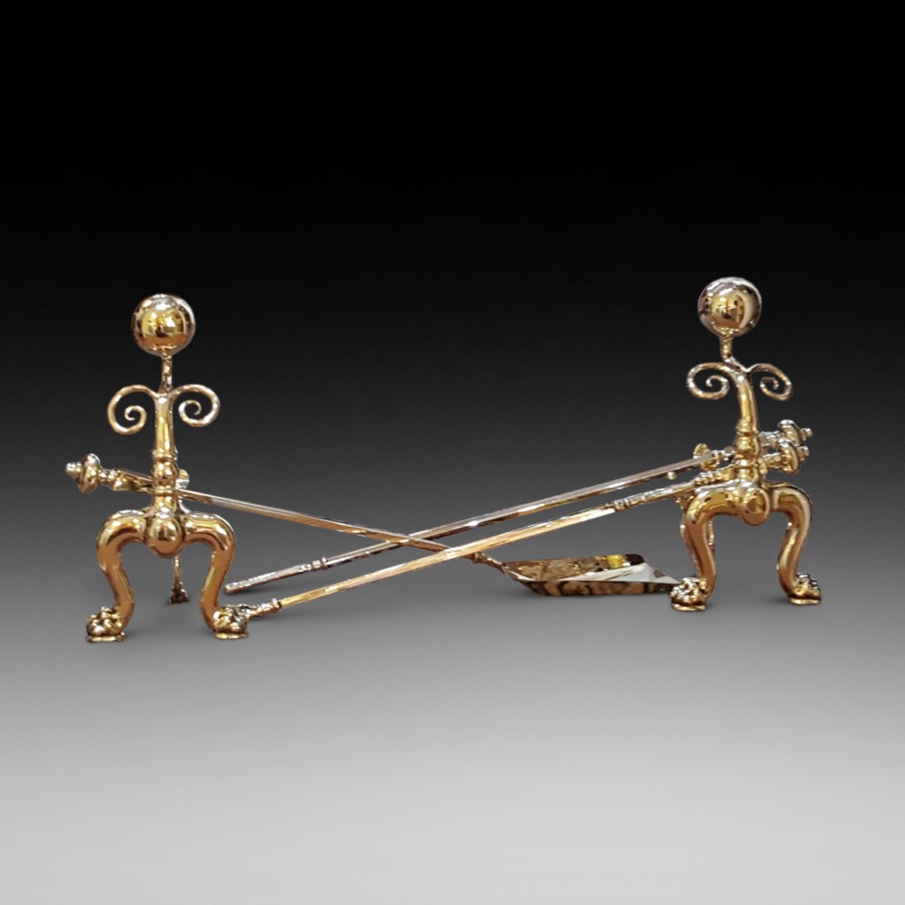 A good pair of Victorian brass fire dogs