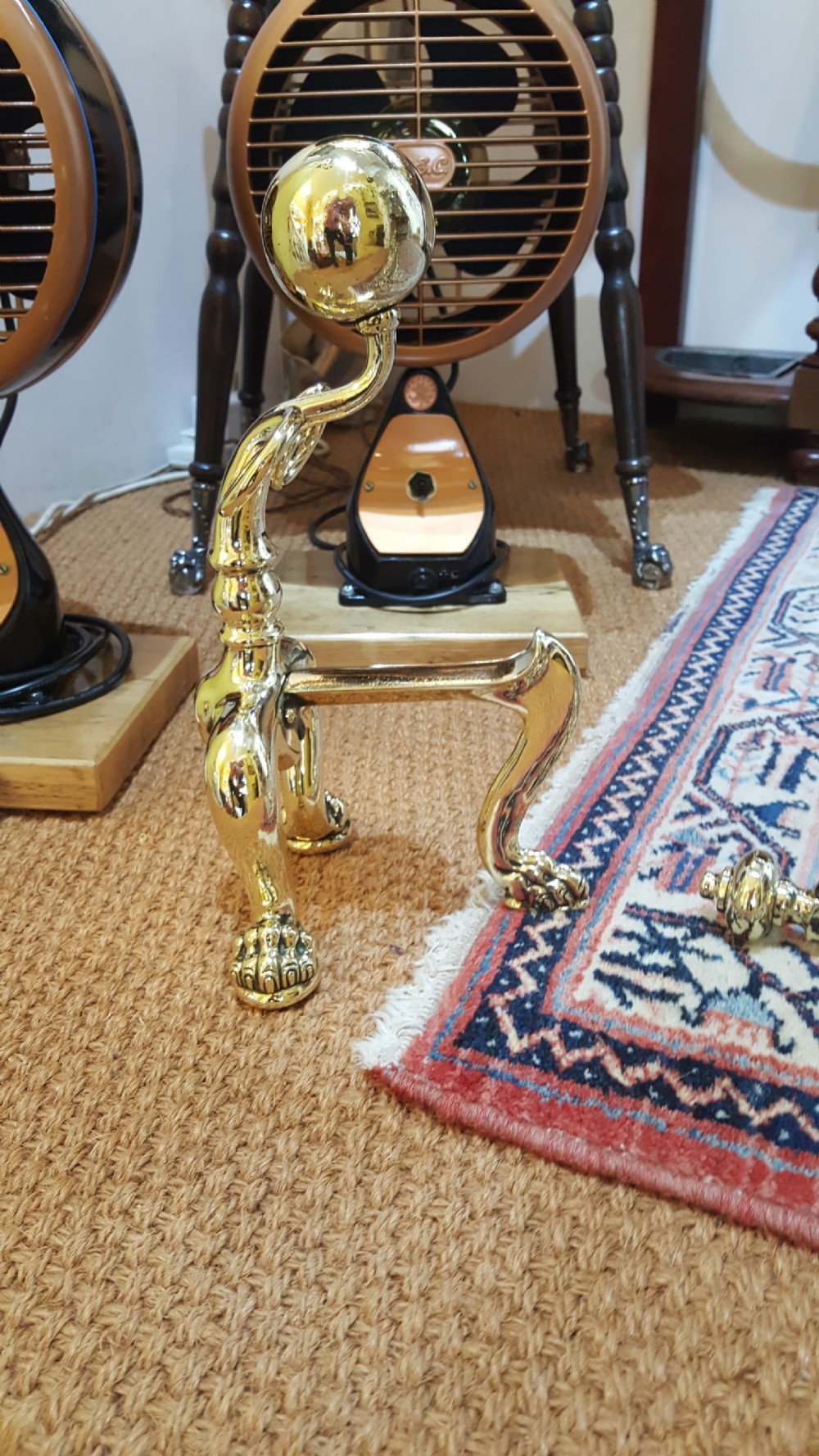 A good pair of Victorian brass fire dogs View IV