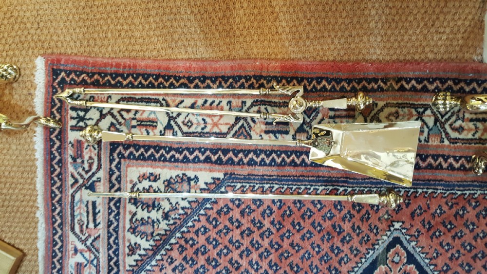 A good pair of Victorian brass fire dogs View V