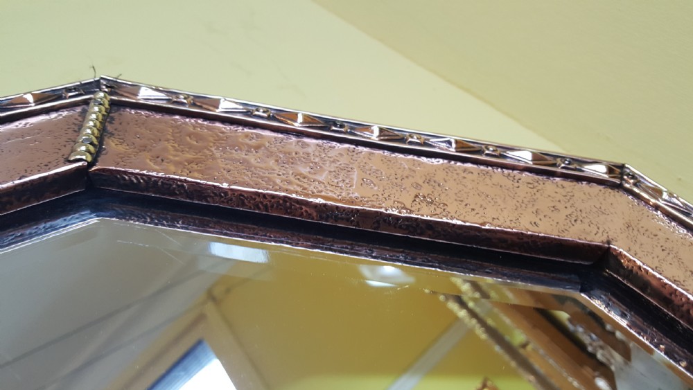 Arts and Crafts Beaten Copper and Brass Mirror View IV