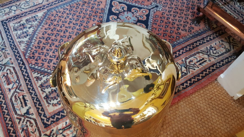 Art Nouveau Brass Coal Bucket View II