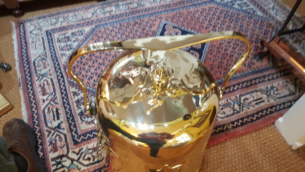Art Nouveau Brass Coal Bucket View III