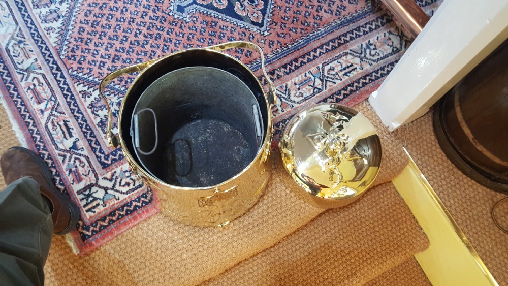 Art Nouveau Brass Coal Bucket View IV
