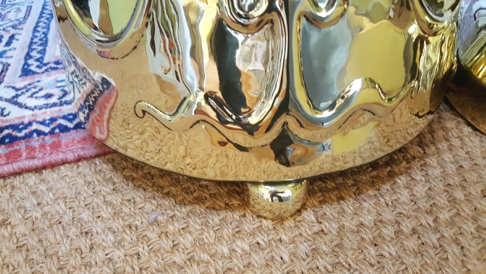 Art Nouveau Brass Coal Bucket View V