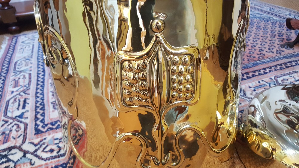 Art Nouveau Brass Coal Bucket View VI