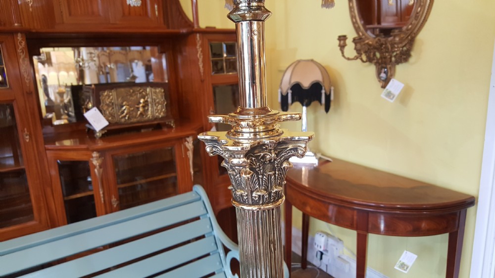Victorian Brass Adjustable Standard Lamp View IV