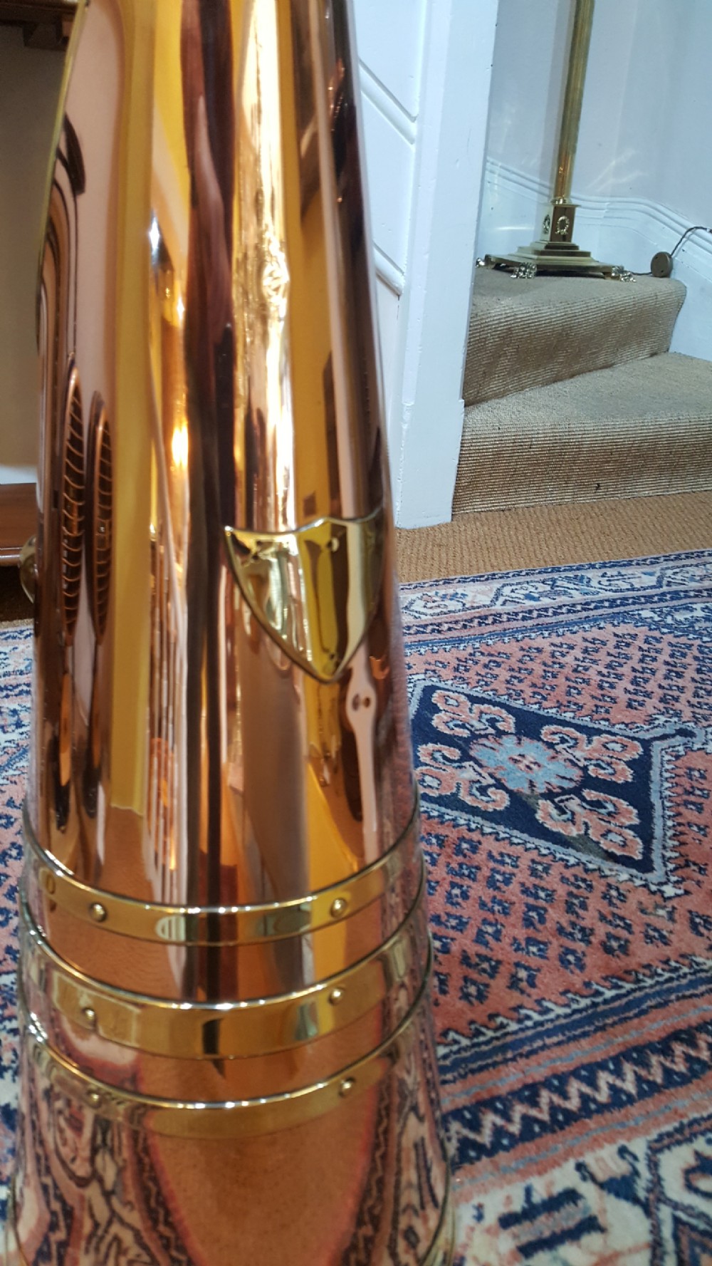 Victorian Brass and Copper Coal Receiver View V