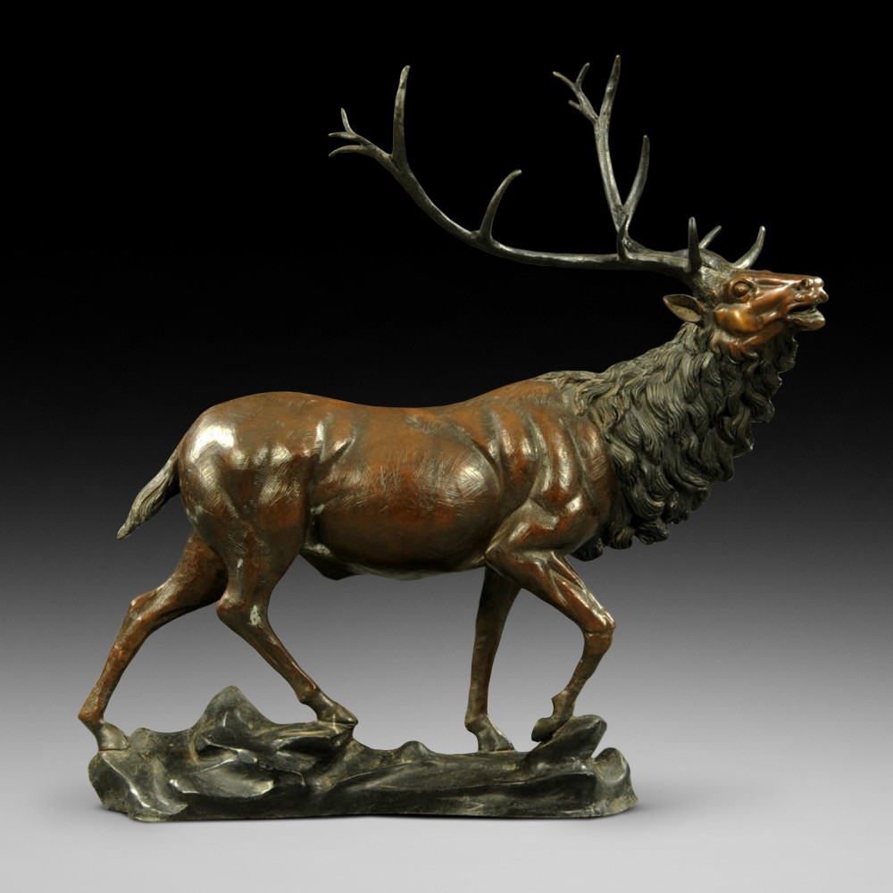 Late Victorian Bronze Figure of an Elk