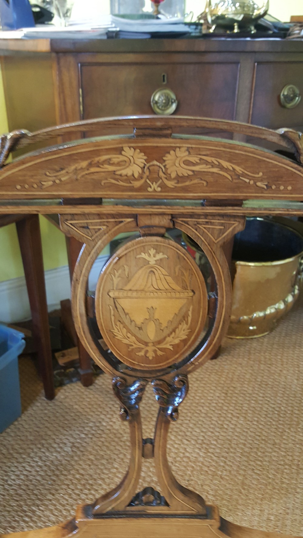 Pair of Late 19thC Rosewood Inlaid Salon Chairs View IV