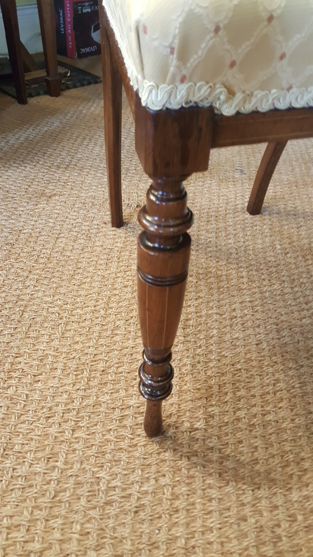 Pair of Late 19thC Rosewood Inlaid Salon Chairs View V