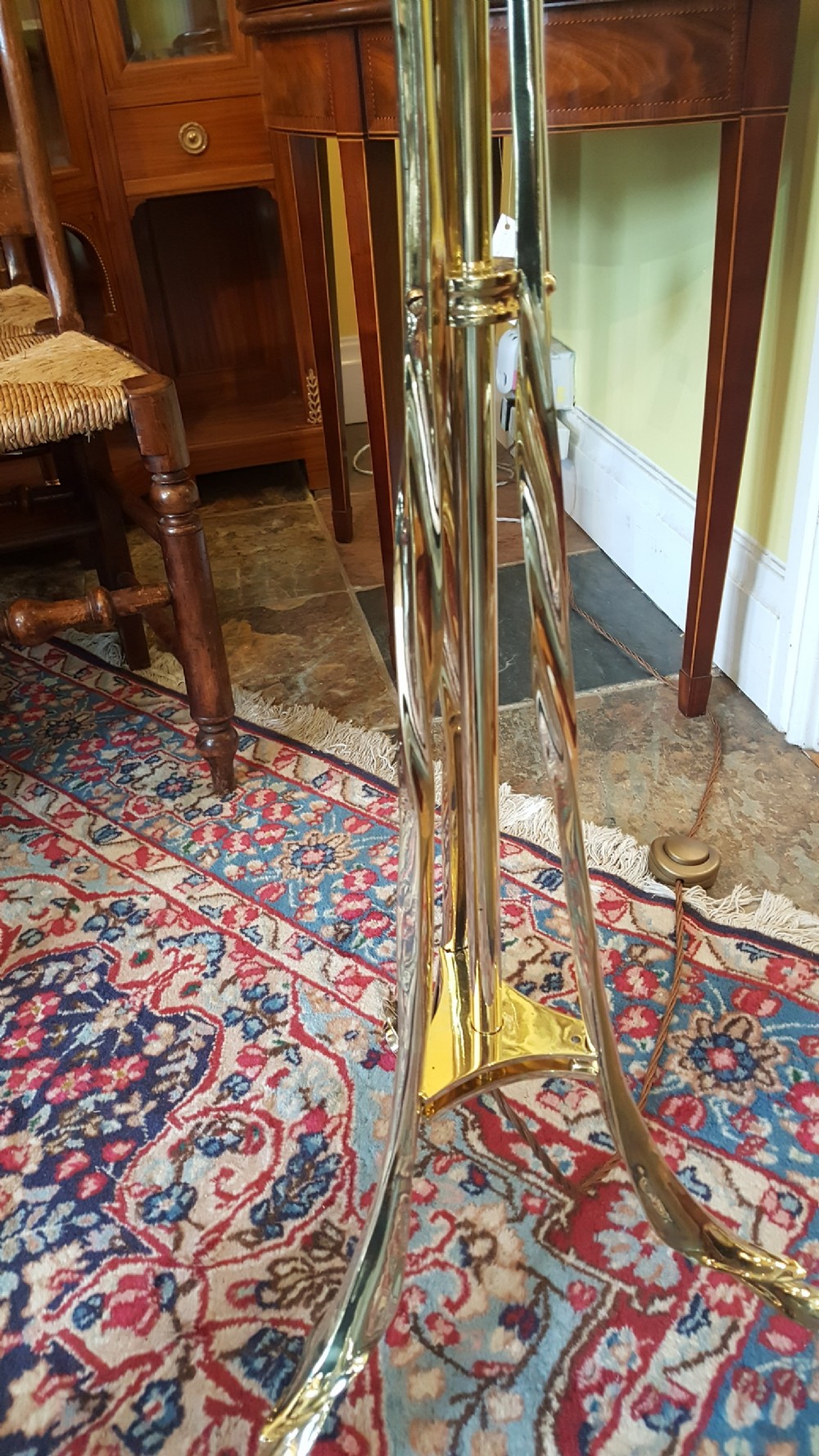 Early 20thC Brass Lamp Standard View IV