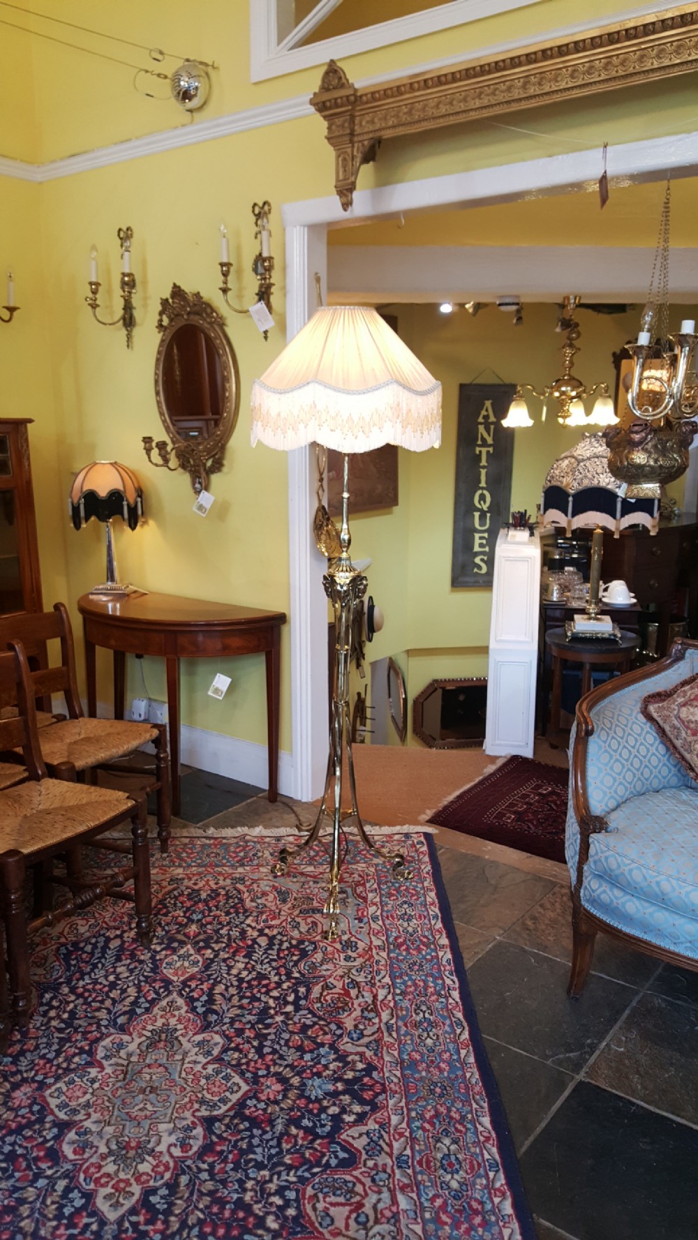 Early 20thC Brass Lamp Standard View VII