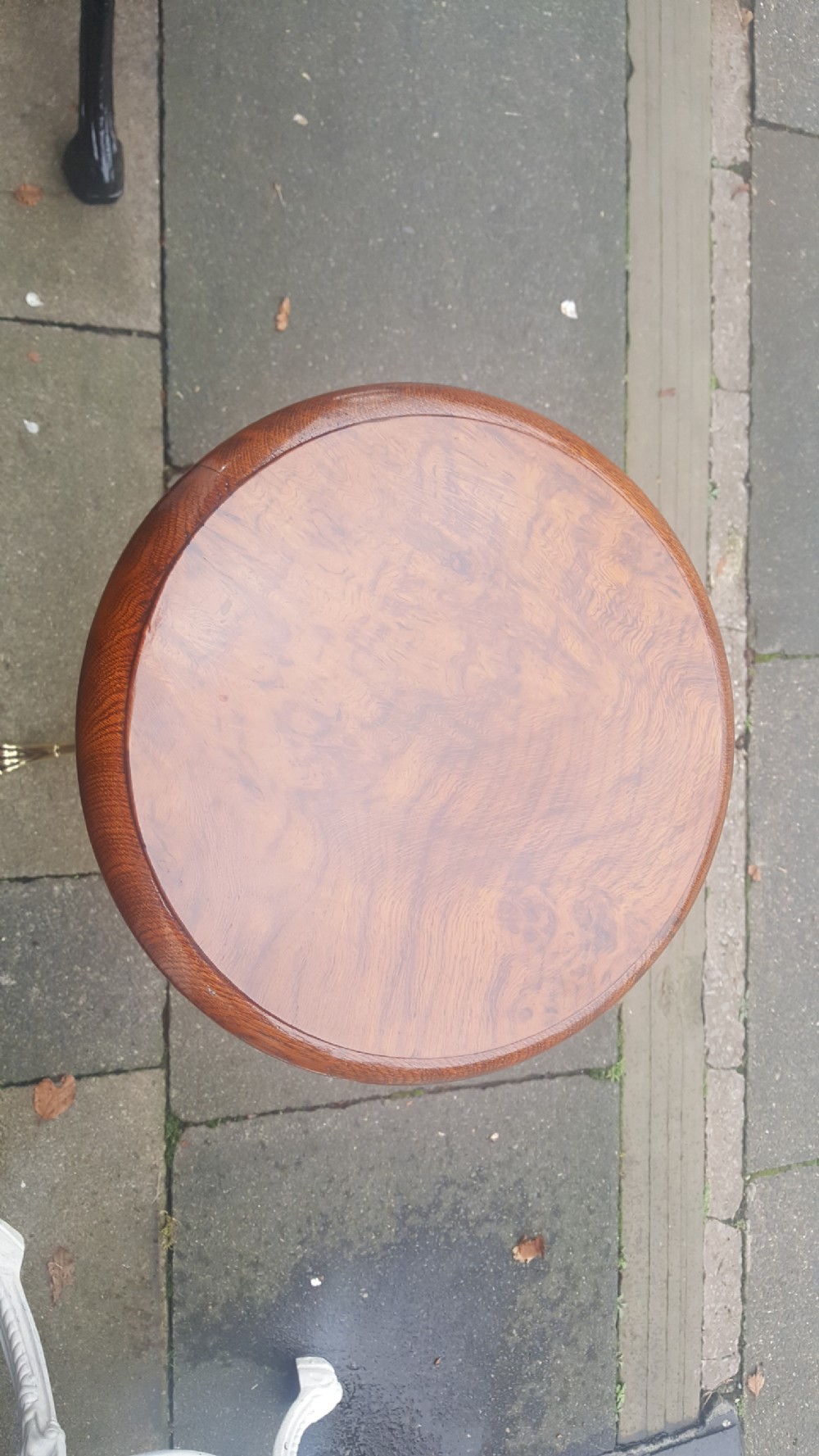 Victorian Oak Brass and Pollard Oak Side Table View II
