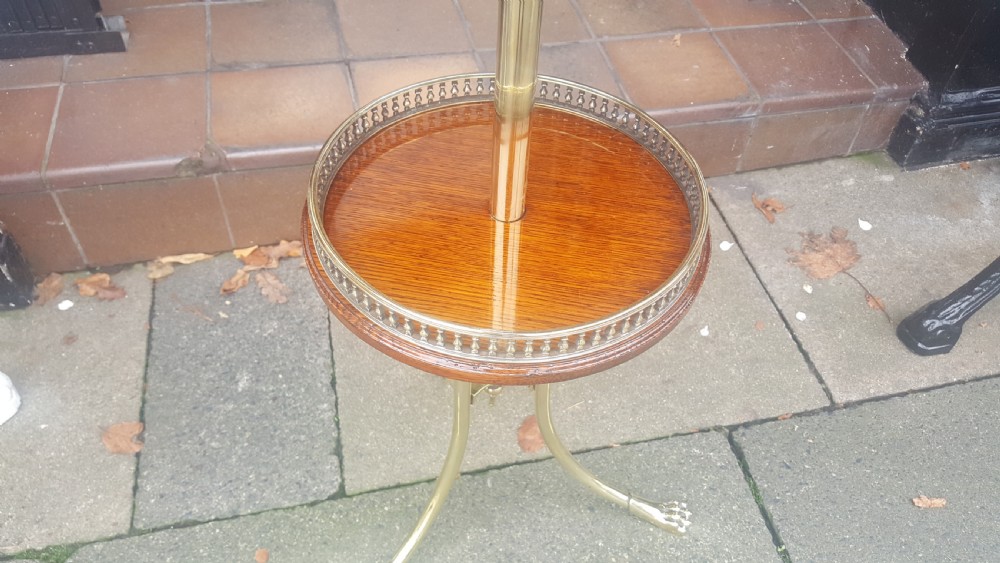 Victorian Oak Brass and Pollard Oak Side Table View IV