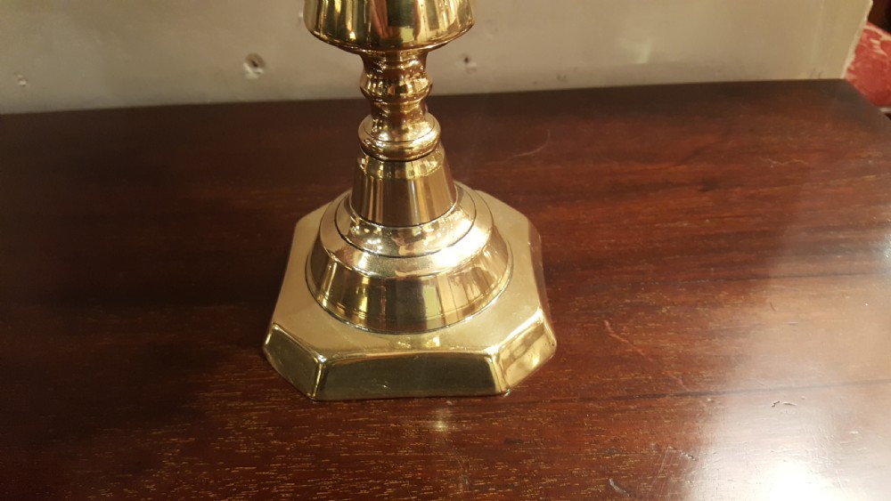 Pair of Edwardian Brass Candlesticks View IV
