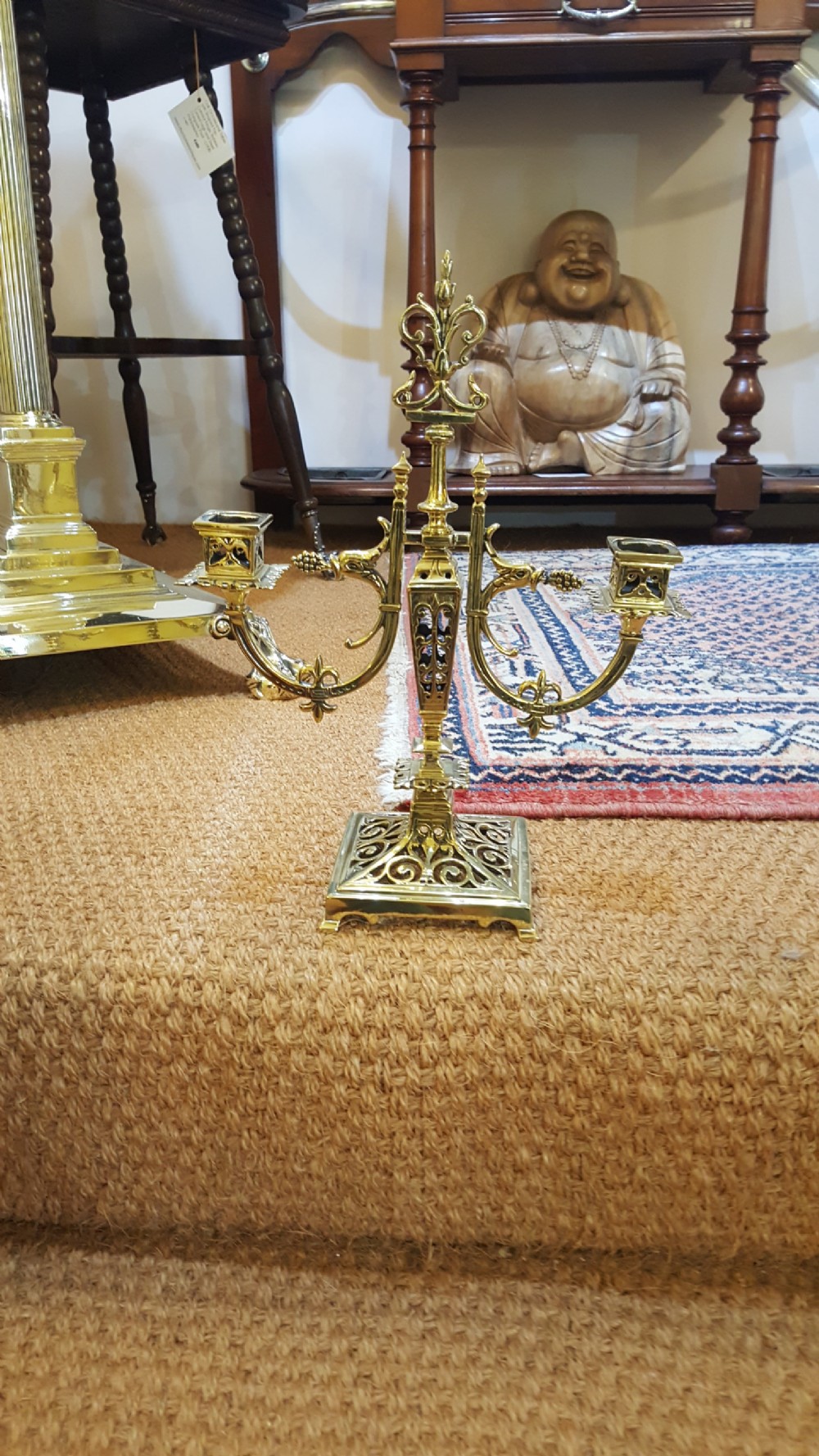 Pair of Aesthetic Brass Candelabra View II