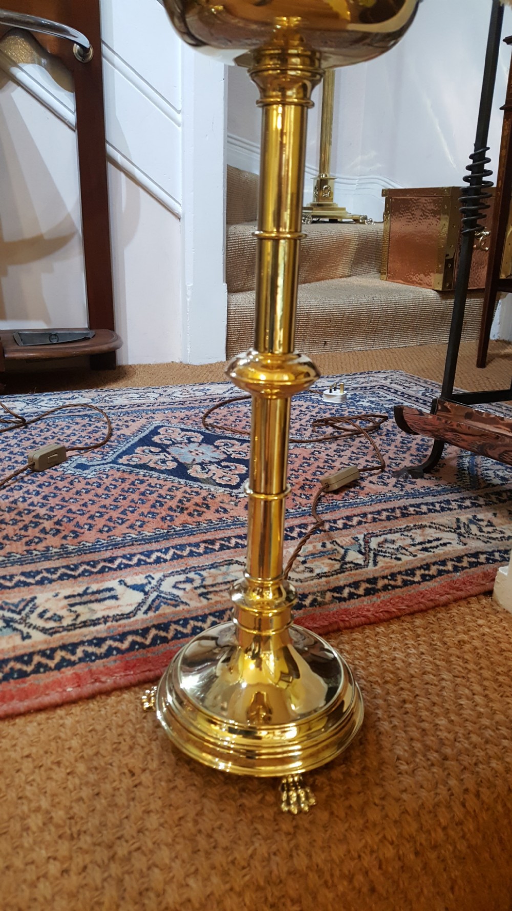 Pair of Late 19thC Brass Alter Sticks View V