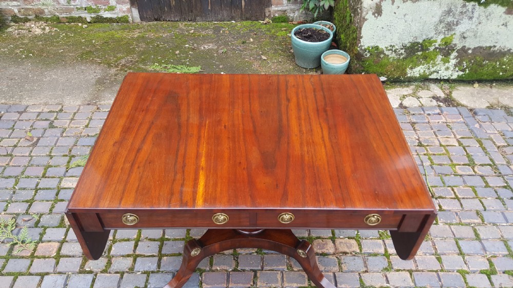 Regency Goncalo Alves Pedestal Sofa Table View II
