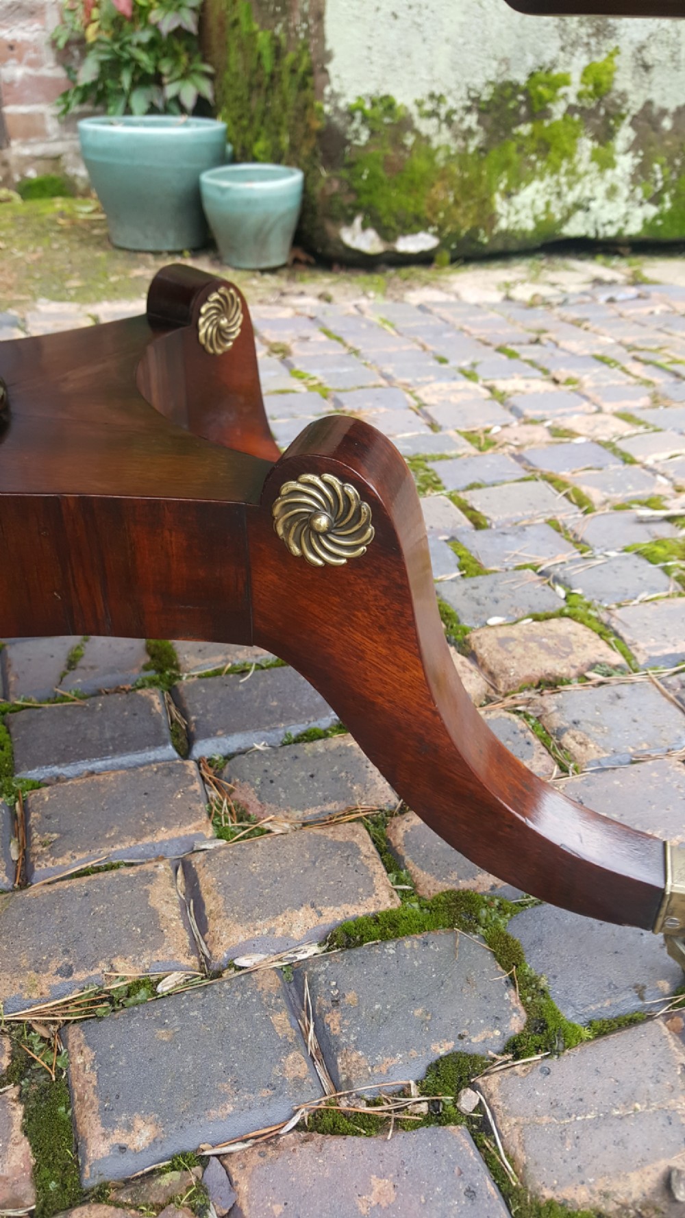 Regency Goncalo Alves Pedestal Sofa Table View IV